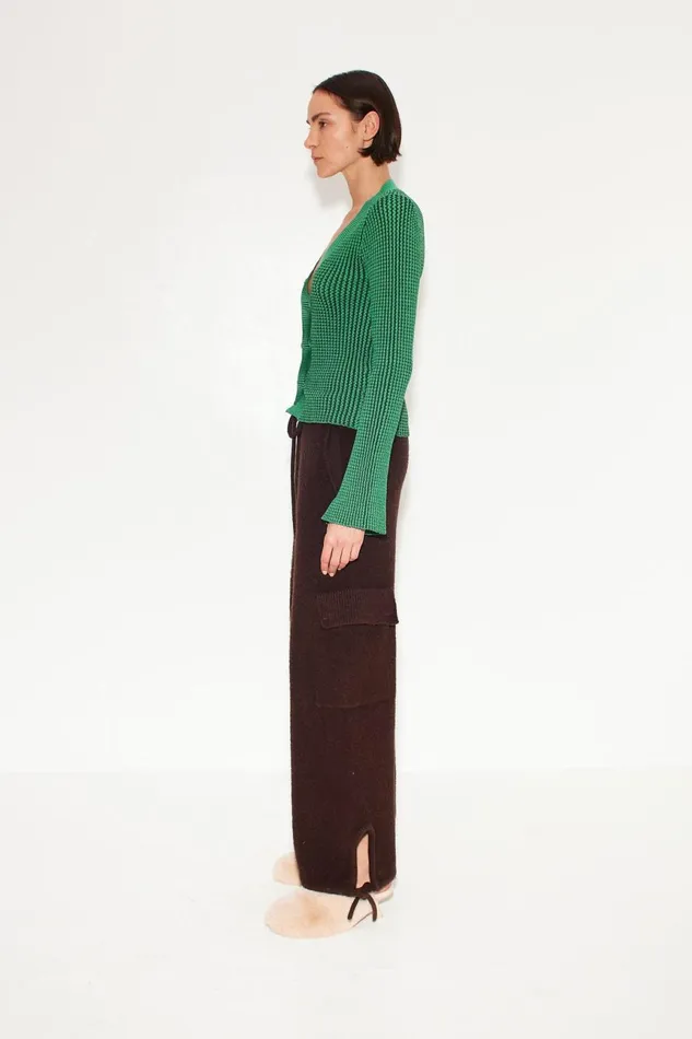 Simon Miller Knitwear Women Peep Textured Knit Cardigan In Gummy Green