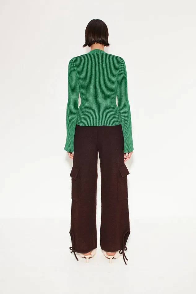 Simon Miller Knitwear Women Peep Textured Knit Cardigan In Gummy Green