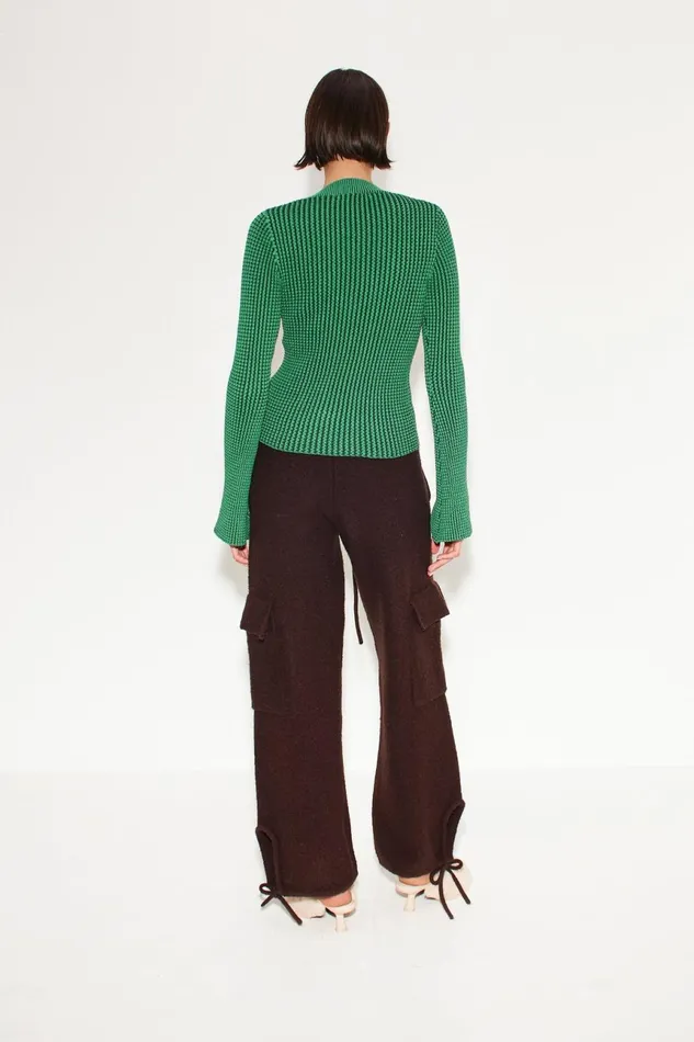 Simon Miller Knitwear Women Peep Textured Knit Cardigan In Gummy Green