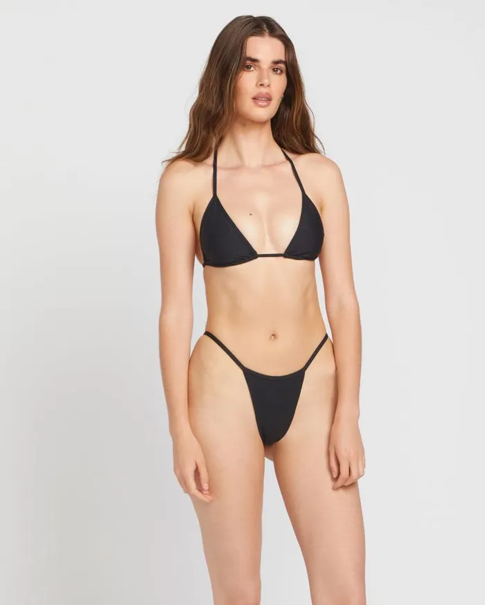Simply Seamless Tiny Bikini Bottom 8211 Black Womens Volcom Swim