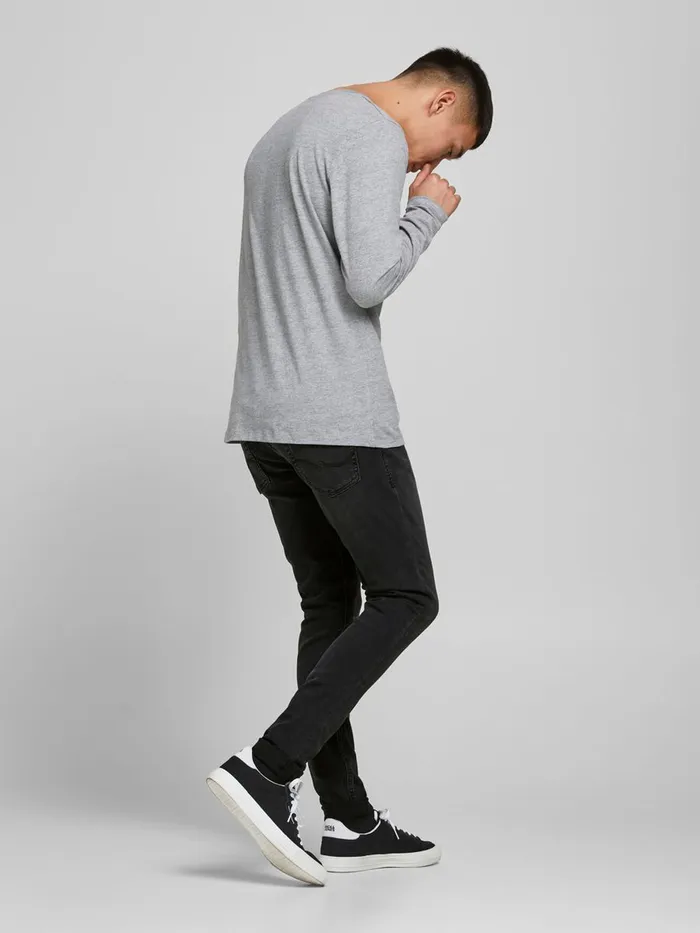 Skinny Jeans JACK and JONES Mens LIAM ORIGINAL AM 034 SKINNY FIT JEANS Black Black Denim