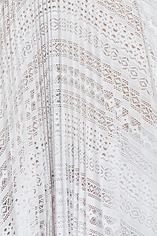 Skirts Women Elie Tahari Pleated Lace Skirt WHITE
