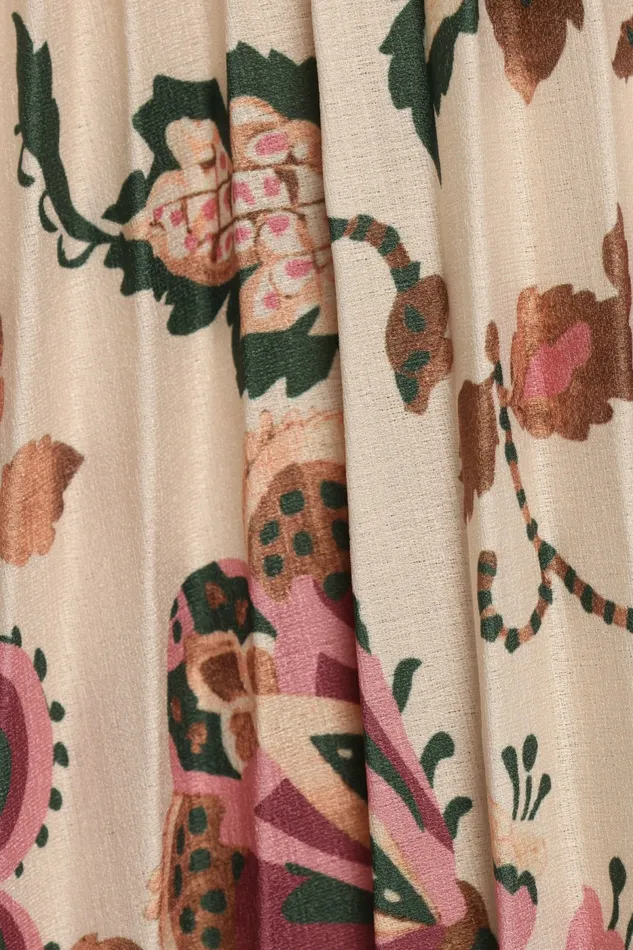 Skirts Women Michael Pleated Midi Skirt Paisley Floral Petal and Pup