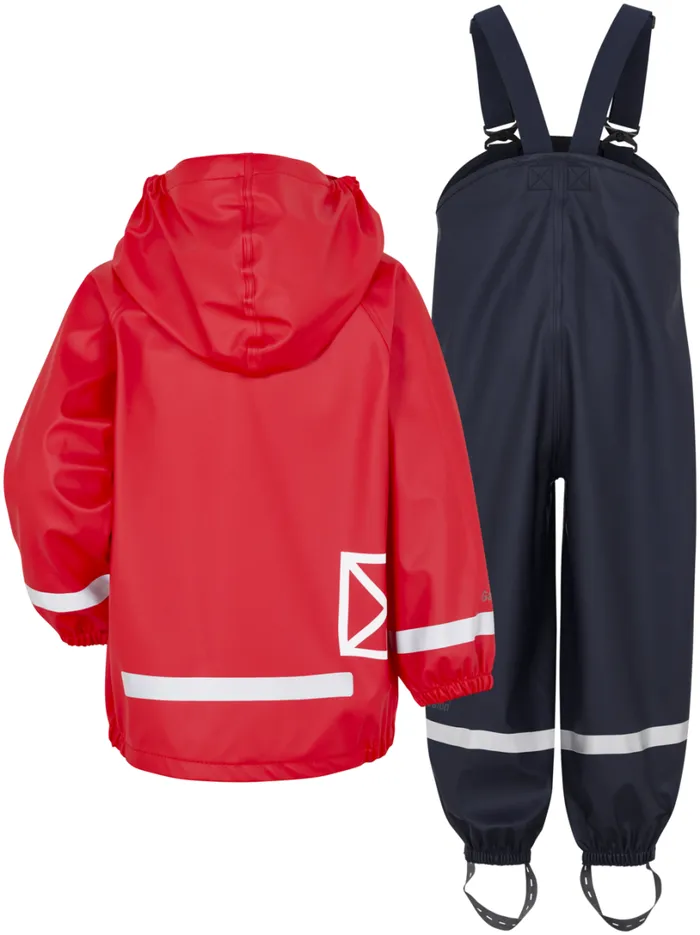Slaskeman Classic Kids Set Flag Red Kids Didriksons Unlined Rain Set