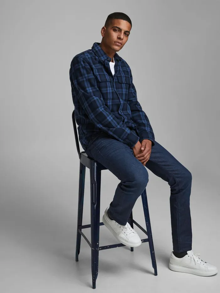 Slim and Straight Jeans JACK and JONES Mens TIM ICON JJ 265 SLIMSTRAIGHT FIT JEANS Blue Blue Denim