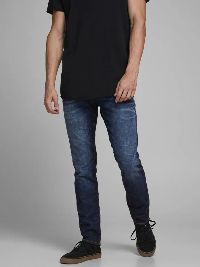 Slim and Straight Jeans JACK and JONES Mens TIM ORIGINAL JOS 719 SLIMSTRAIGHT FIT JEANS Blue Blue Denim