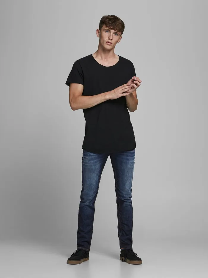 Slim and Straight Jeans JACK and JONES Mens TIM ORIGINAL JOS 719 SLIMSTRAIGHT FIT JEANS Blue Blue Denim
