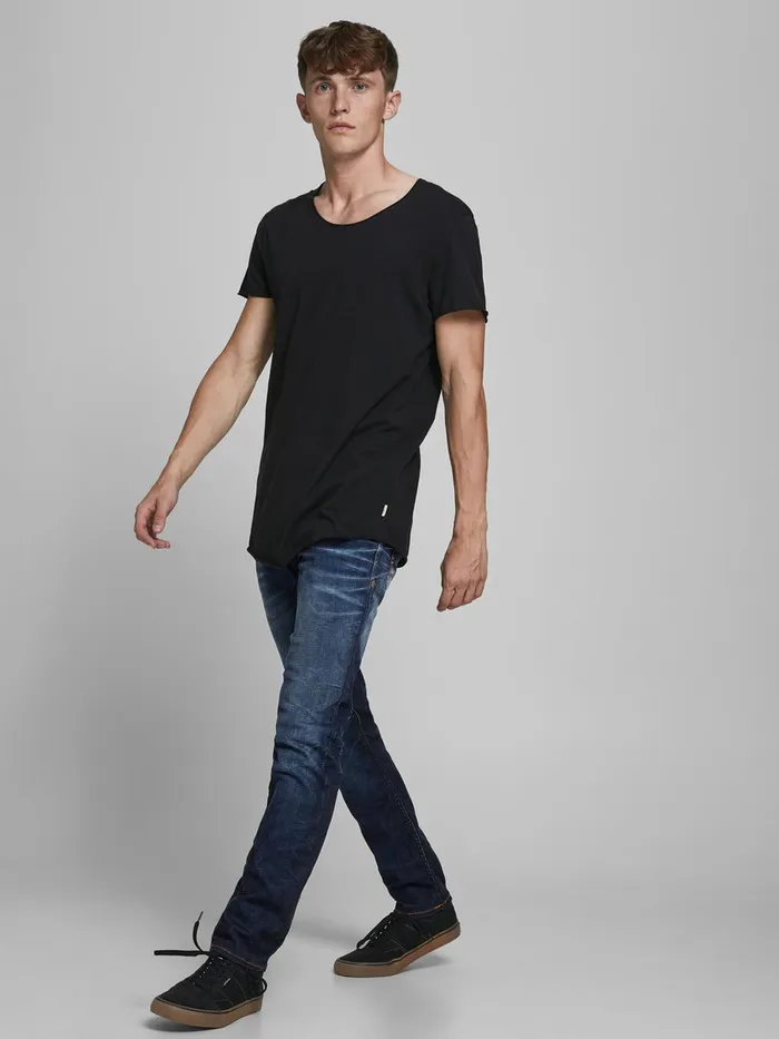 Slim and Straight Jeans JACK and JONES Mens TIM ORIGINAL JOS 719 SLIMSTRAIGHT FIT JEANS Blue Blue Denim