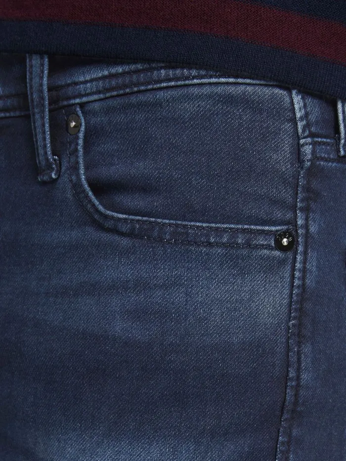 Slim Jeans JACK and JONES Mens GLENN ORIGIANL GE 011 INDIGO KNIT SLIM FIT JEANS Blue Blue Denim