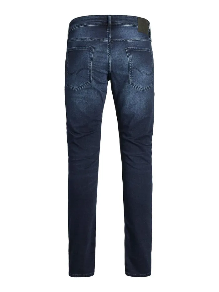 Slim Jeans JACK and JONES Mens GLENN ORIGIANL GE 011 INDIGO KNIT SLIM FIT JEANS Blue Blue Denim