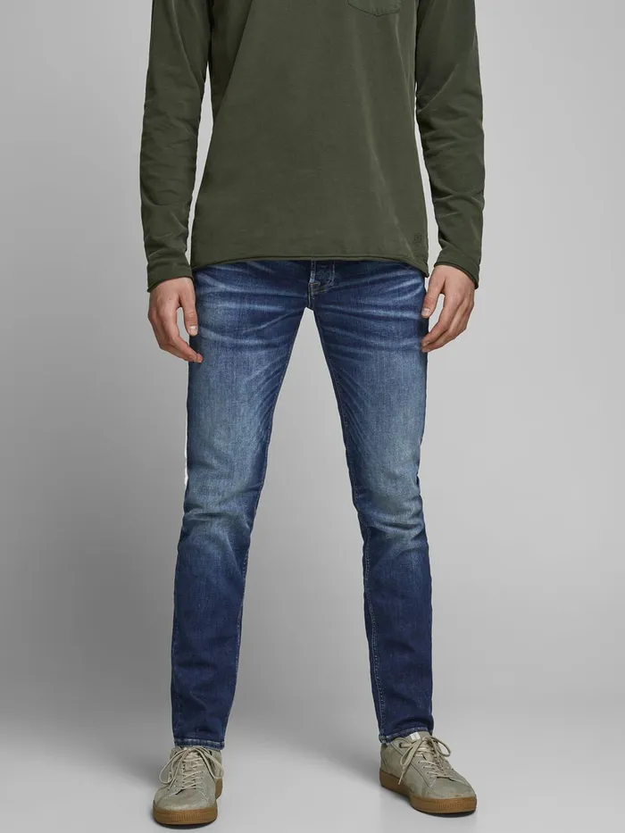 Slim Jeans JACK and JONES Mens GLENN ORIGINAL JOS 206 PCW 50SPS SLIM FIT JEANS Blue Blue Denim