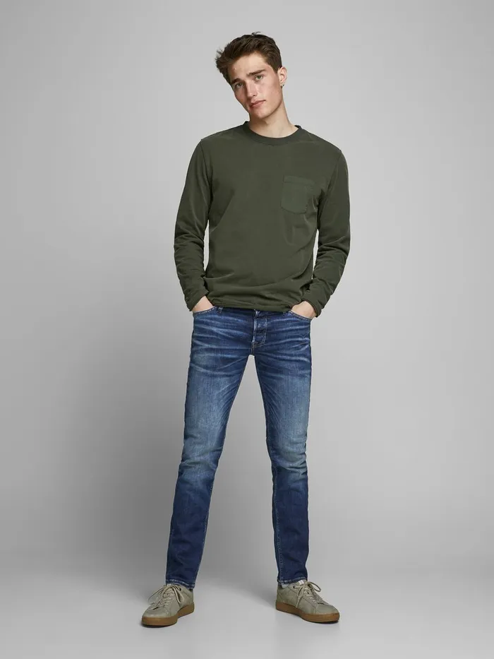 Slim Jeans JACK and JONES Mens GLENN ORIGINAL JOS 206 PCW 50SPS SLIM FIT JEANS Blue Blue Denim