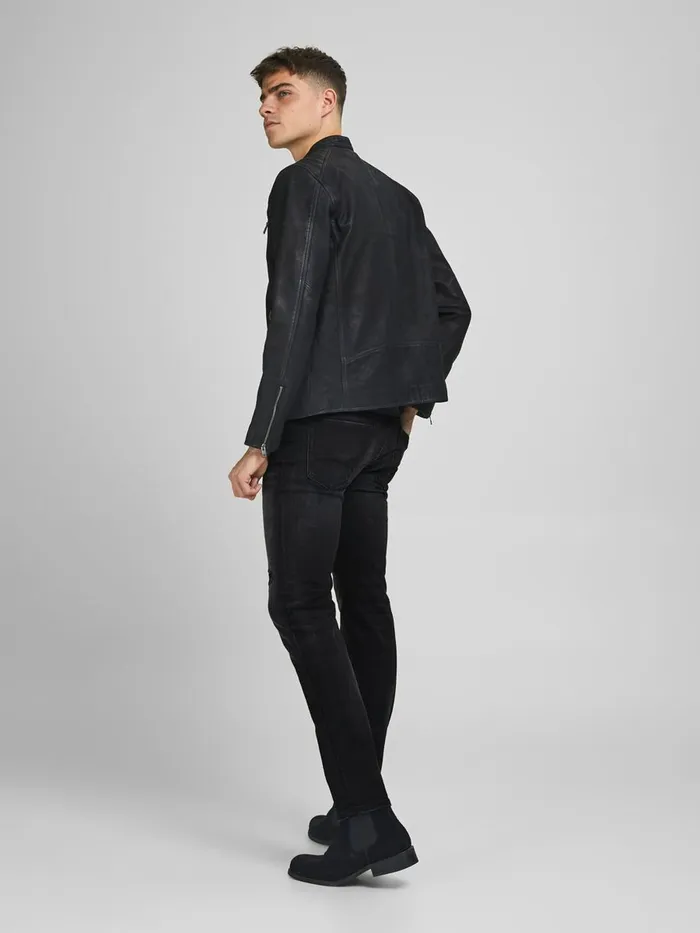 Slim Jeans JACK and JONES Mens GLENN ORIGINAL JOS 633 SLIM FIT JEANS Black Black Denim
