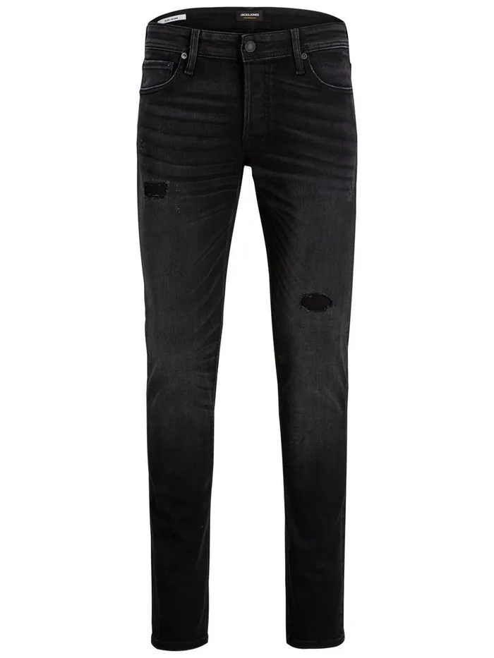 Slim Jeans JACK and JONES Mens GLENN ORIGINAL JOS 633 SLIM FIT JEANS Black Black Denim