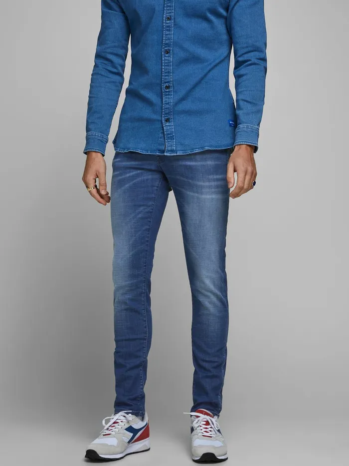 Slim Jeans JACK and JONES Mens GLENN ROCK BL 894 LID SLIM FIT JEANS Blue Blue Denim