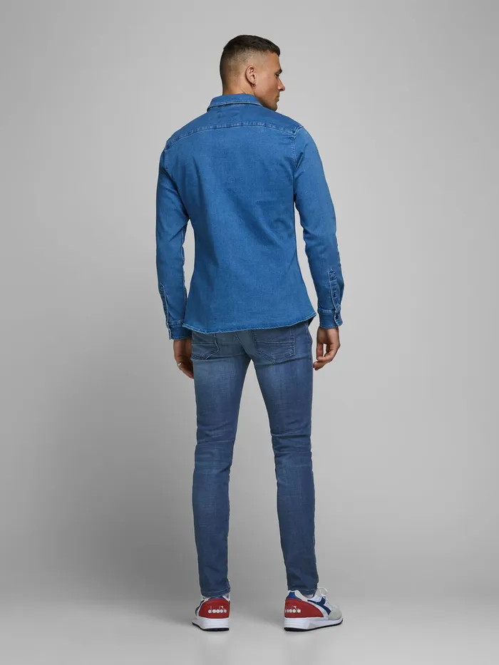 Slim Jeans JACK and JONES Mens GLENN ROCK BL 894 LID SLIM FIT JEANS Blue Blue Denim
