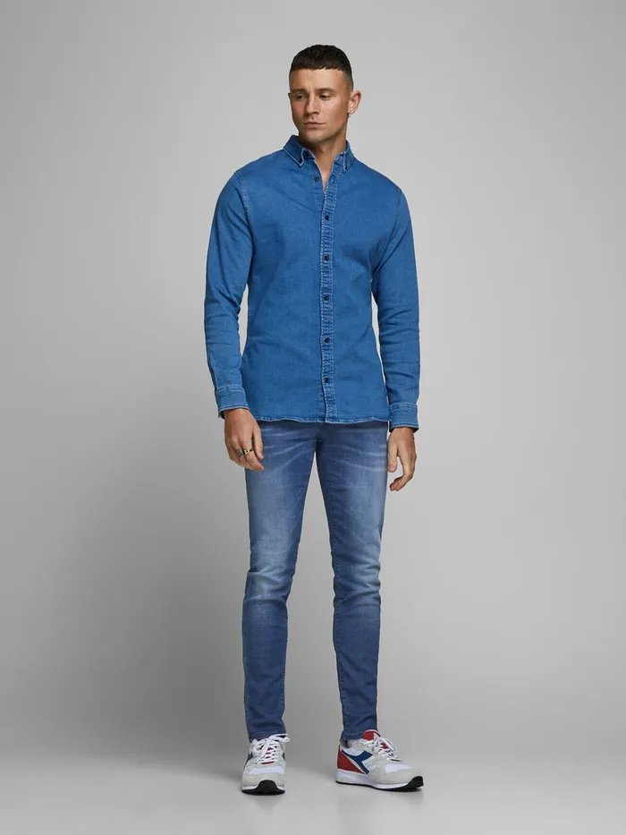 Slim Jeans JACK and JONES Mens GLENN ROCK BL 894 LID SLIM FIT JEANS Blue Blue Denim