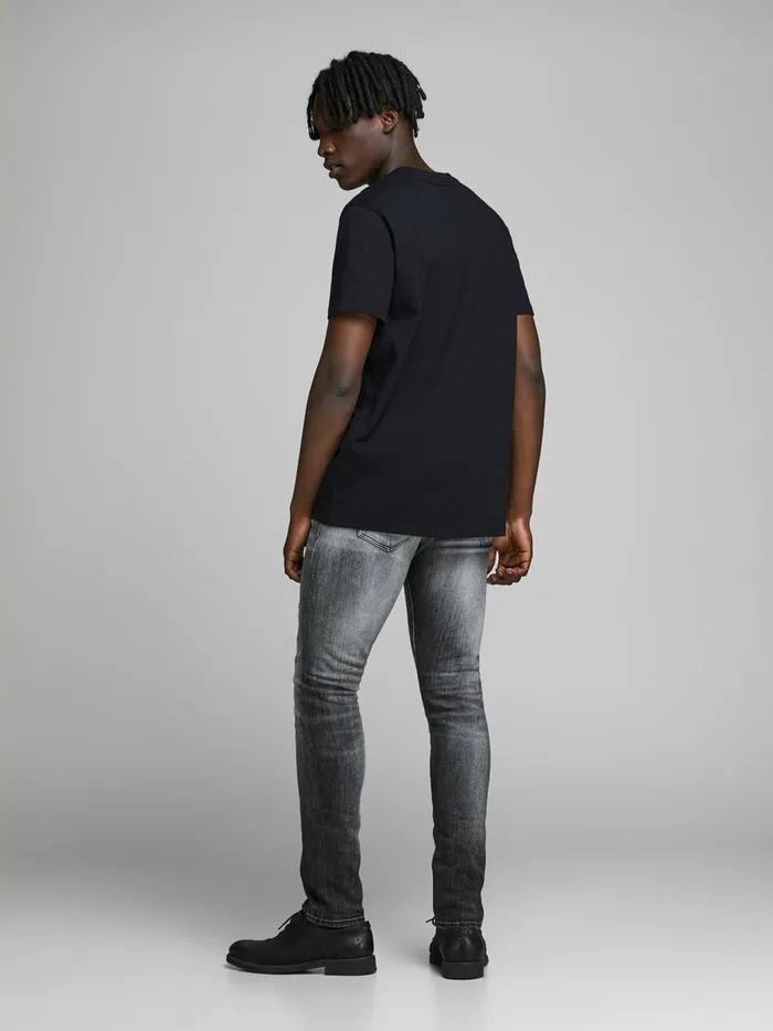Slim Jeans JACK and JONES Mens GLENN ROYAL R216 RDD LTD SLIM FIT JEANS Grey Black Denim