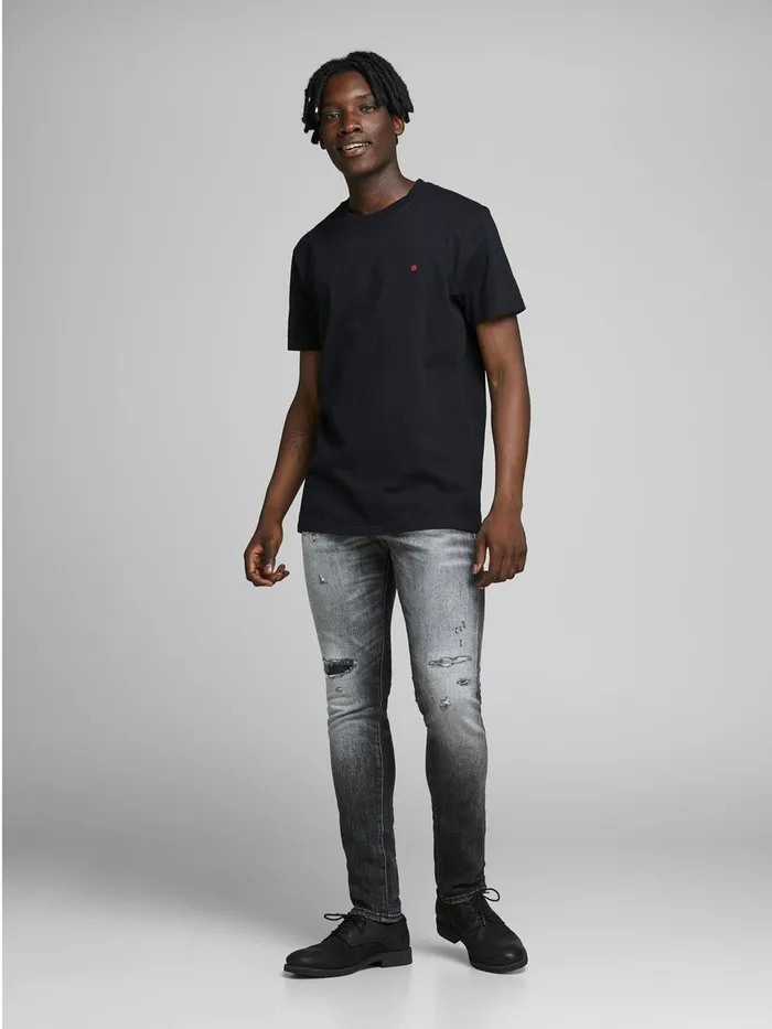 Slim Jeans JACK and JONES Mens GLENN ROYAL R216 RDD LTD SLIM FIT JEANS Grey Black Denim