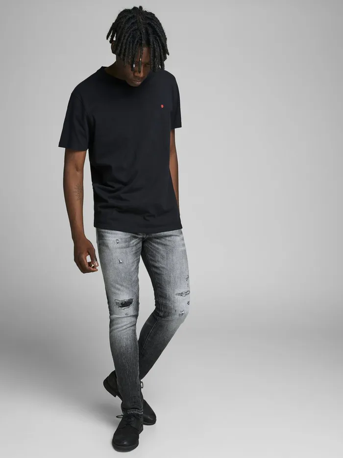Slim Jeans JACK and JONES Mens GLENN ROYAL R216 RDD LTD SLIM FIT JEANS Grey Black Denim