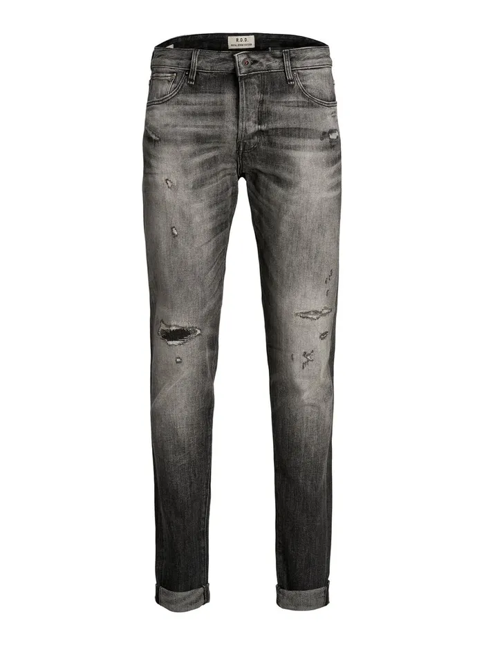 Slim Jeans JACK and JONES Mens GLENN ROYAL R216 RDD LTD SLIM FIT JEANS Grey Black Denim