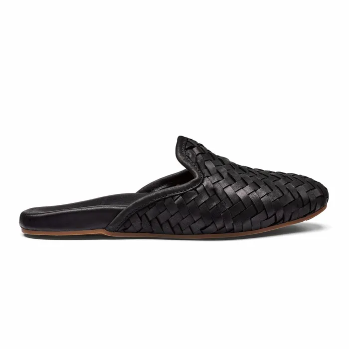 SlipOn Women Olukai Mii Woven Leather Mule Shoes 8211 Black