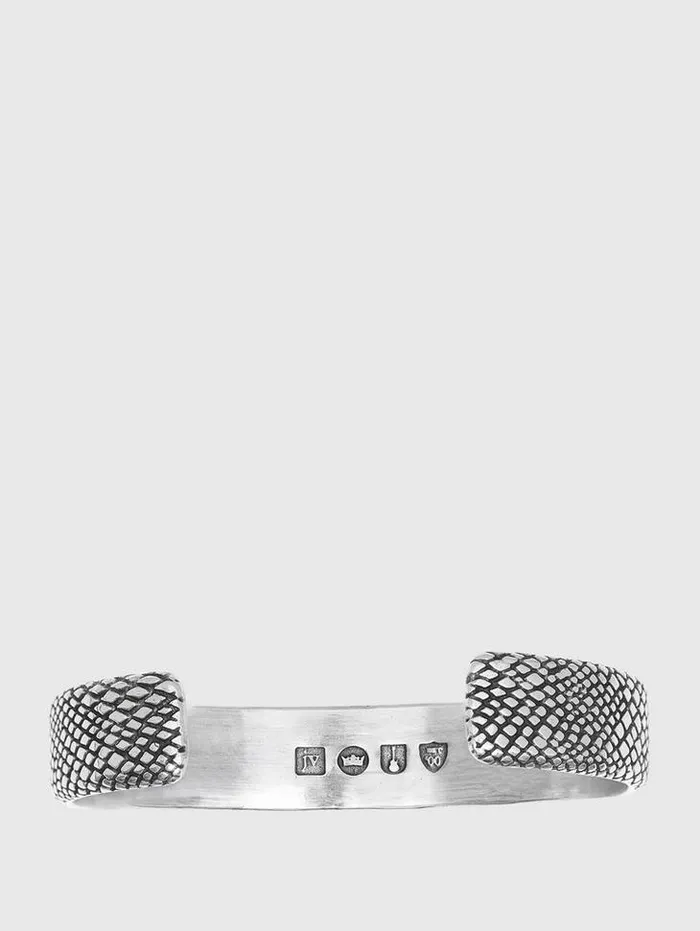SNAKESKIN CUFF Silver Men John Varvatos Jewelry