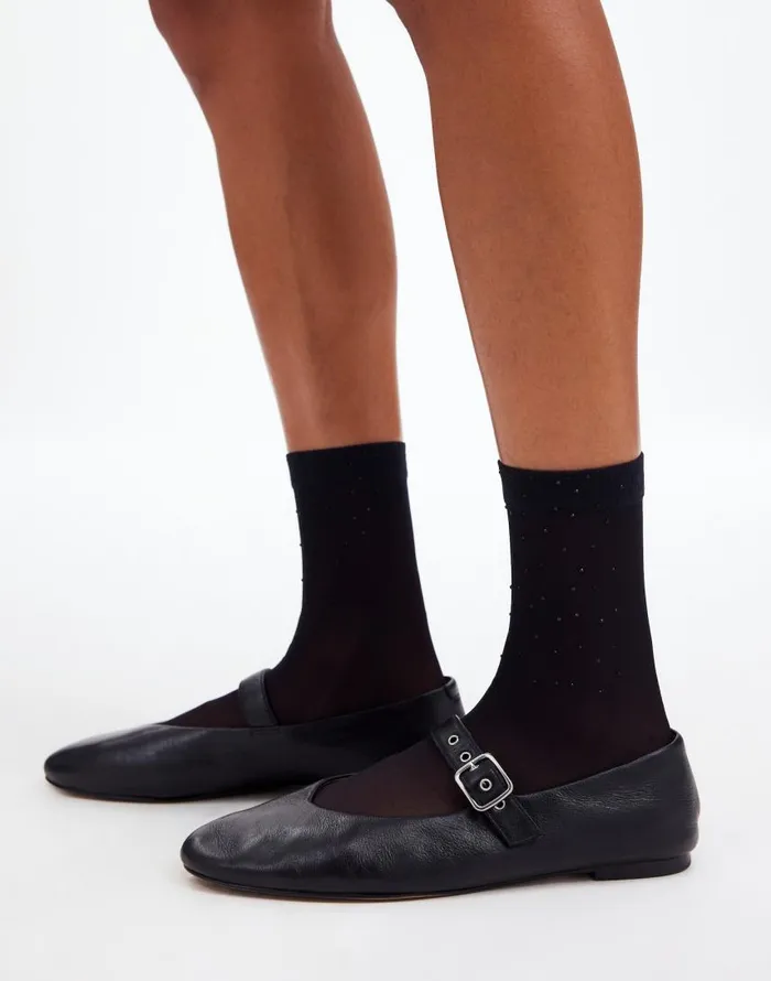 Socks Women Madewell RhinestoneEmbellished Sheer Ankle Socks True Black