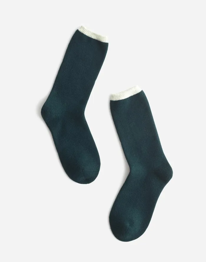 Socks Women Madewell Trouser Socks In Cashmere Blend Luxury Forest