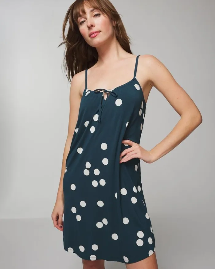 Soma Cool Nights TieFront Chemise Ornamental Paisley Blue Women Matching Sets and Separates Soma Cool Nights TieFront Chemise Ornamental Paisley Blue Women Matching Sets and Separates