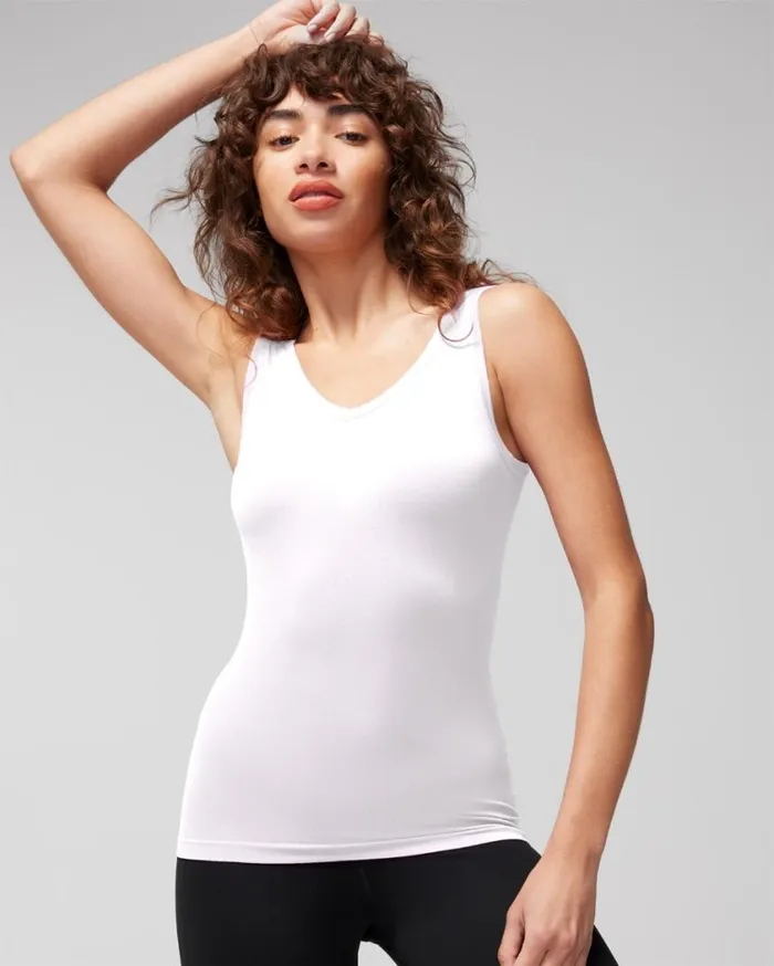 Soma Seamfree Turnaround Tank White Women Shapewear