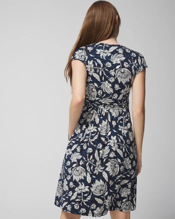 Soma Soft Jersey Twist Short Bra Dress Floral Batik Timeless Women Short Dresses