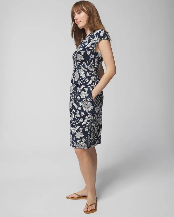 Soma Soft Jersey Twist Short Bra Dress Floral Batik Timeless Women Short Dresses