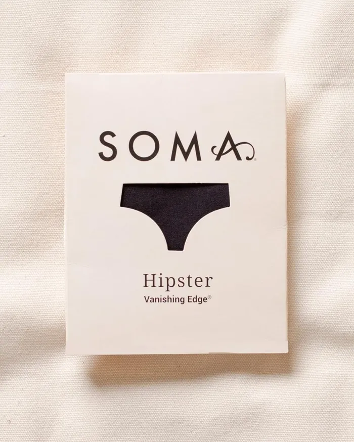 Soma Vanishing Edge Microfiber Hipster Single Pack Black Women Panties