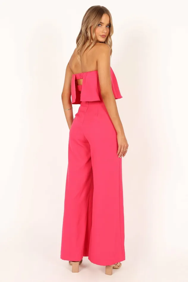 Sonny Strapless Jumpsuit Hot Pink Women Jumpsuits and Rompers Petal and Pup
