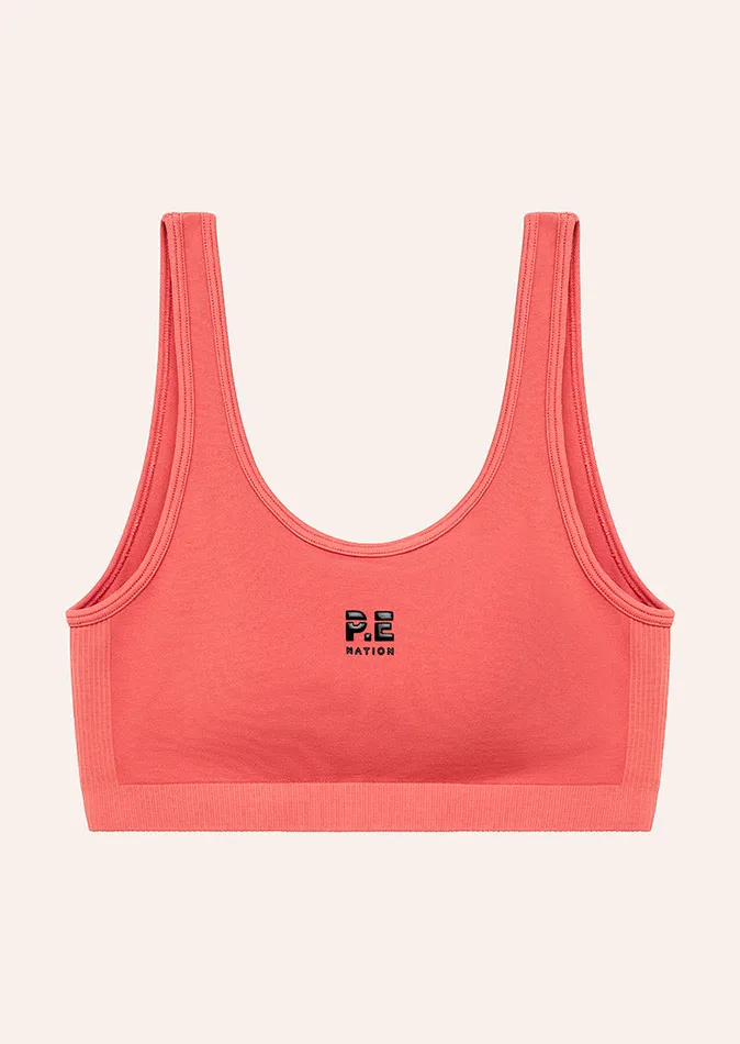 SportsBras PE Nation Women RESTORE SEAMLESS SCOOP BRA IN BRICK RED