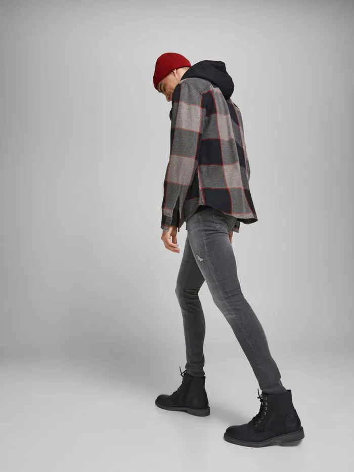 Spray On Jeans JACK and JONES Mens TOM ORIGINAL AGI 135 SKINNY FIT JEANS Grey Grey Denim
