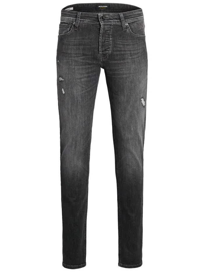 Spray On Jeans JACK and JONES Mens TOM ORIGINAL AGI 135 SKINNY FIT JEANS Grey Grey Denim