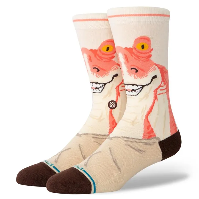 Star WarsStance Phantom Menace Crew Socks Jar Jar 8211 Vintagewhite MenWomen Stance Crew Star WarsStance Phantom Menace Crew Socks Jar Jar 8211 Vintagewhite MenWomen Stance Crew