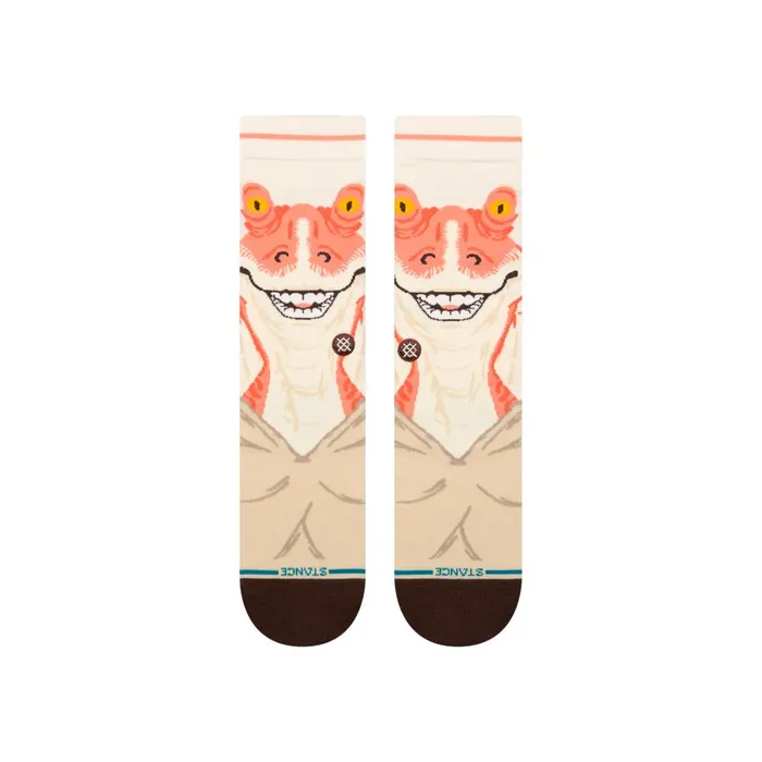 Star WarsStance Phantom Menace Crew Socks Jar Jar 8211 Vintagewhite MenWomen Stance Crew