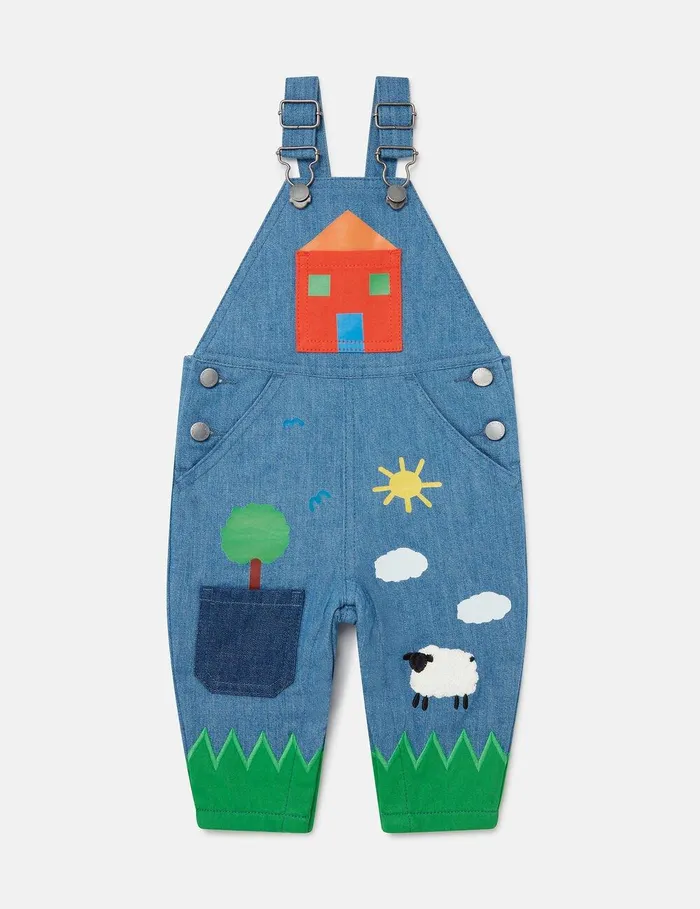 Stella McCartney Baby Boys Kids Farmyard Appliqu Overalls Multicolour
