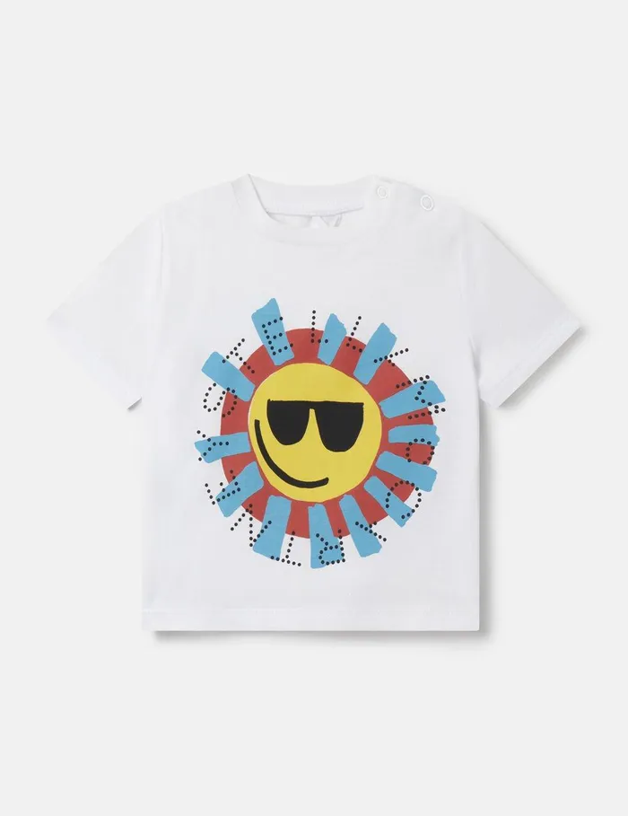 Stella McCartney Baby Boys Kids Sunshine Face TShirt White