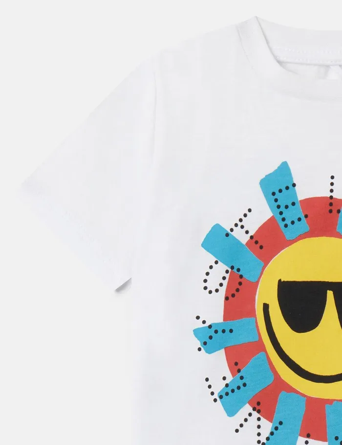 Stella McCartney Baby Boys Kids Sunshine Face TShirt White
