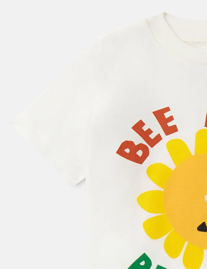 Stella McCartney Baby Girls Kids Bee Happy TShirt Ivory Stella McCartney Baby Girls Kids Bee Happy TShirt Ivory