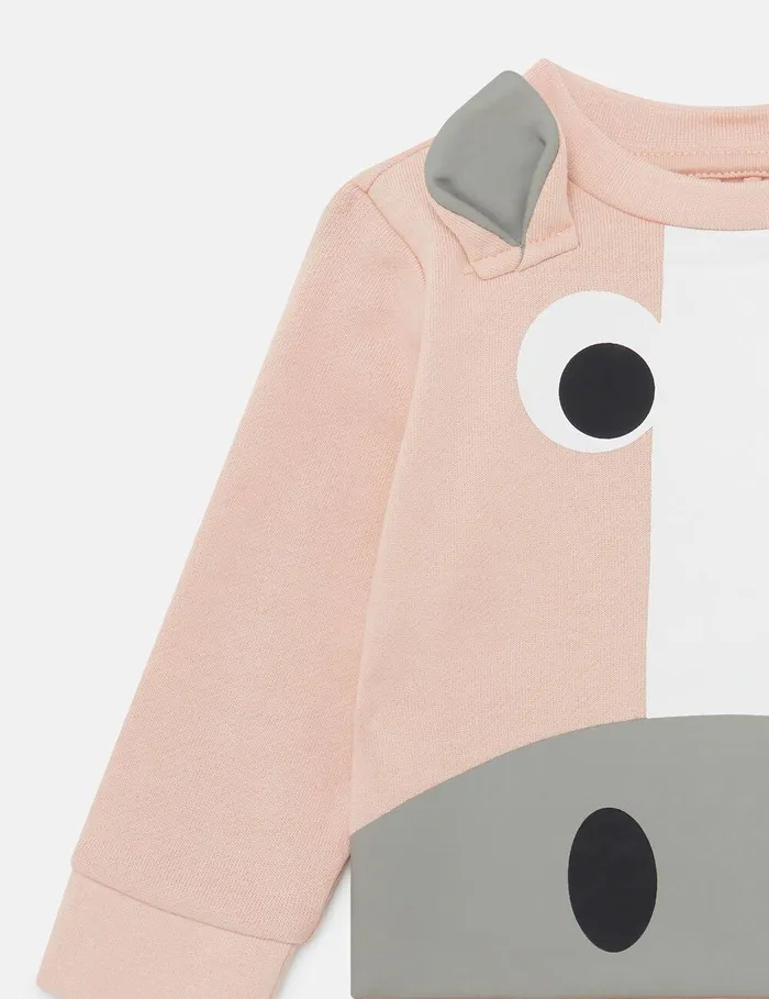 Stella McCartney Baby Girls Kids Horse Graphic Sweatshirt Peach Pink Stella McCartney Baby Girls Kids Horse Graphic Sweatshirt Peach Pink