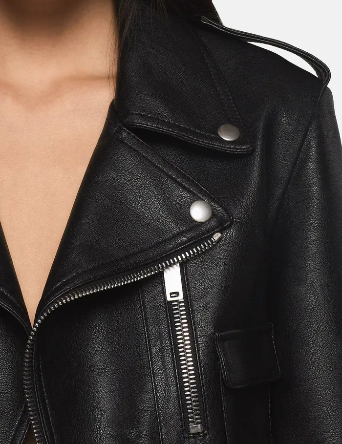 Stella McCartney Coats And Jackets Women Cropped Alter Mat Biker Jacket Black Leather Stella McCartney Coats And Jackets Women Cropped Alter Mat Biker Jacket Black Leather