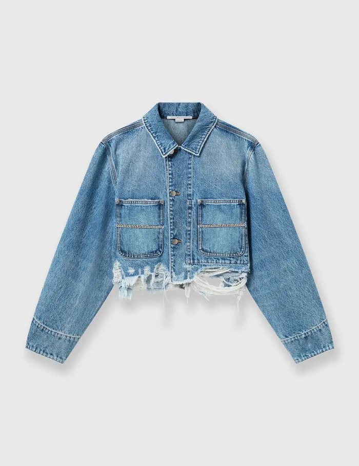 Stella McCartney Coats And Jackets Women Falabella Pocket Denim Jacket Blue