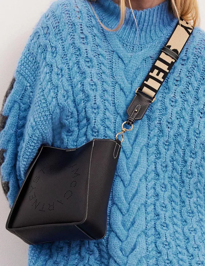 Stella McCartney Crossbody Bags Women Logo Crossbody Bag Black Stella McCartney Crossbody Bags Women Logo Crossbody Bag Black