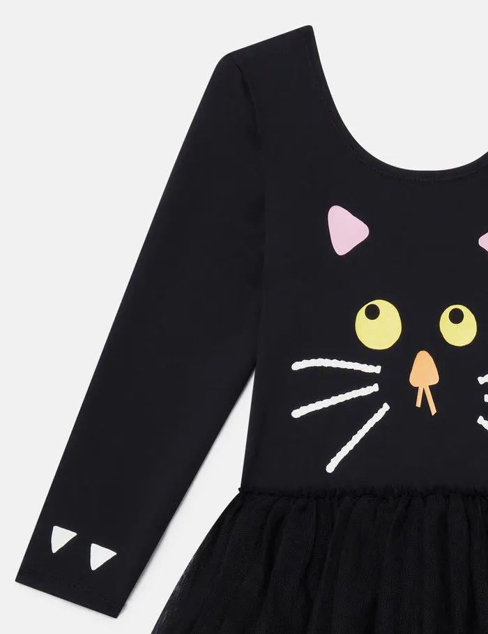 Stella McCartney Dresses and Jumpsuits Kids Spooky Cat Tulle Dress Black