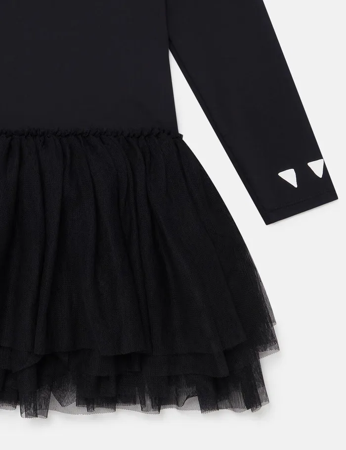 Stella McCartney Dresses and Jumpsuits Kids Spooky Cat Tulle Dress Black